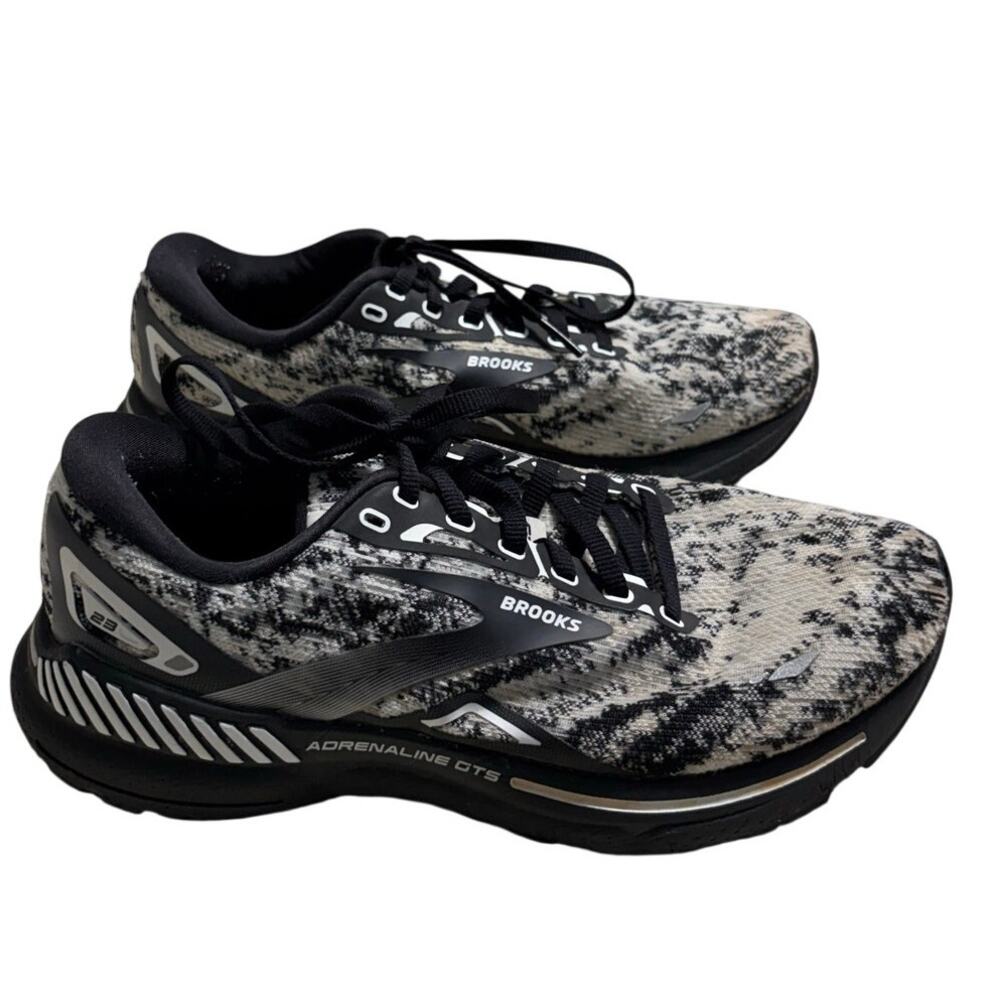 Brooks Adrenaline GTS 23 Running Shoes Women's 8 Medium Black White Speckled